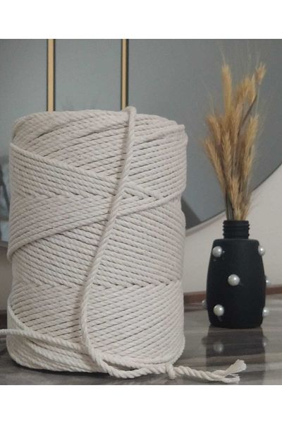 724 AVM 5 κιλά 3 mm 3 στριφτό βαμβακερό νήμα μακραμέ (5 τεμάχια 1 κιλό)