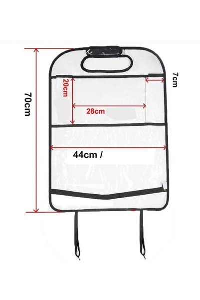 mc.pierobaby Transparent Pocketed Car Seat Organizer Vehicle Seat Back Protector Tablet Holder Auto Organizer 1pc