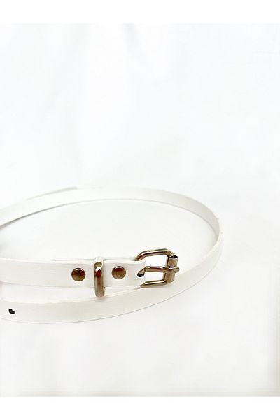 Caramel Butik Thin White Women's Belt