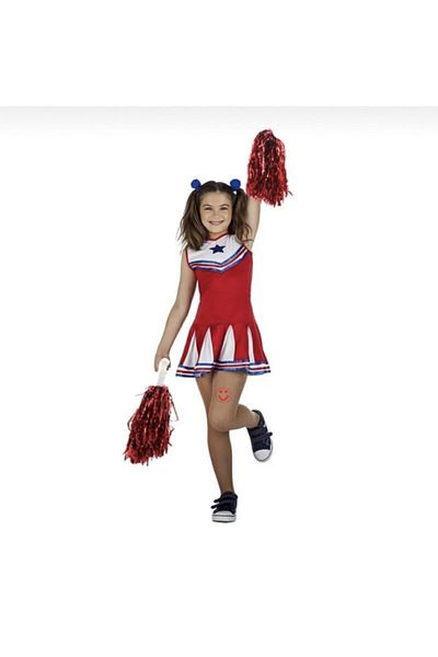 GÜLSE 1 Pair of Red and White Pompoms - Cheerleading Show Pompoms - April 23 Pompoms Color