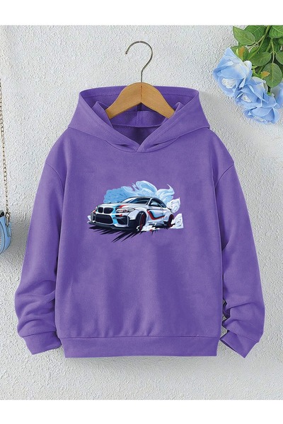 YUNAYT Детски суитшърт с щампа и качулка