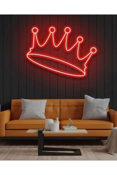 SMİLE CONCEPT Kral Tacı- King - Neon Led Dekoratif Duvar Yazısı Tabelası Aydı...