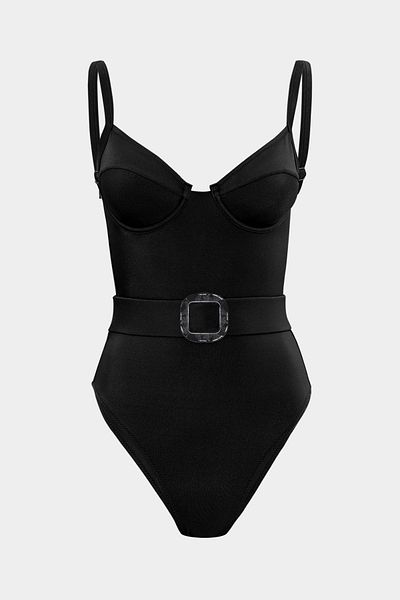 Açelya Okcu Γυναικείο μαγιό DIANA Fit Premium - Λεπτομέρεια με ζώνη