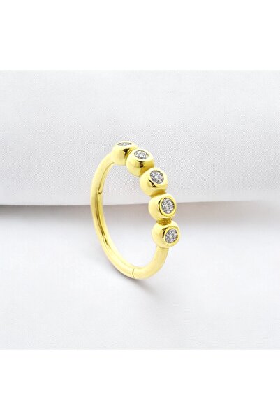 Glorria Altın 5 Taş Halka Helix Piercing