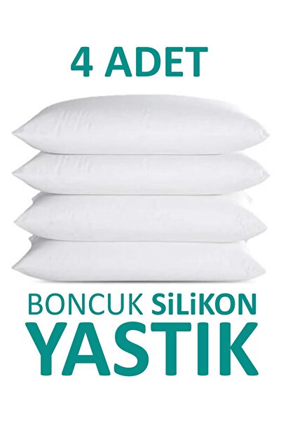SUVAY 4 Adet Antialerjik Boncuk Silikon Yastık Pamuklu Kılıf 900 gram