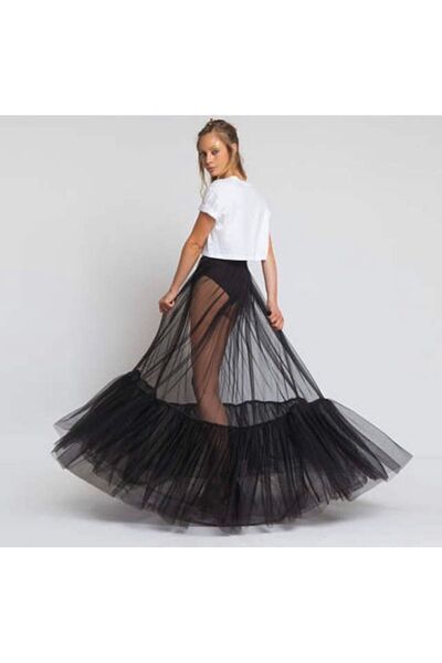 DennisEylul Tütü Ligralı Siyah Özel Gün Veya Party Için Etek