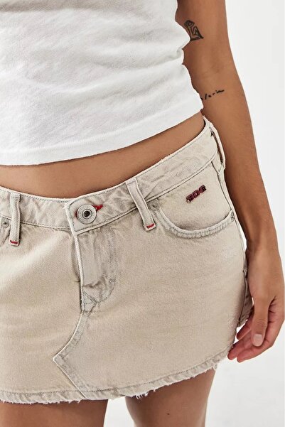 september island Denim Mini Skirt - Stone Color