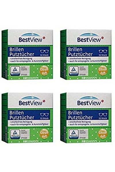 Bestview مناديل تنظيف النظارات والشاشة الزجاجية 208 قطعة 4 صناديق