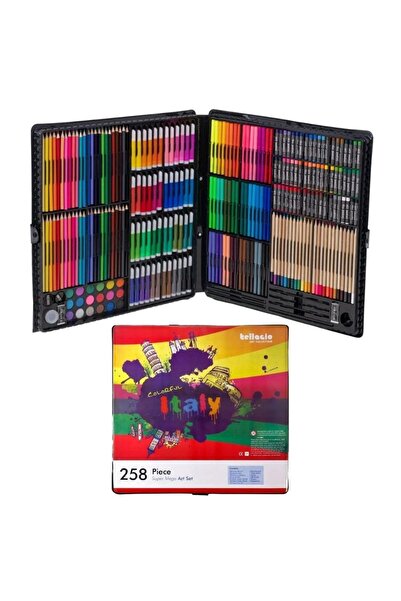 Art Tone Mega Pro Boyama Seti Çantalı 258li Set - Pastel,Kuruboya,Suluboya,Ke...