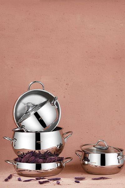Amboss Moon 10 Piece Stainless Steel Pot Set with Glass Lid