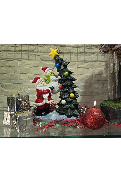 ekinoksart Noel Baba Yeni Yıl Biblosu , Noel baba ve kardan adam dekoratif bi...