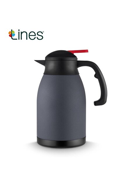 Lines 2 Liter Stainless Copper Steel Thermos - ANTHRACITE
