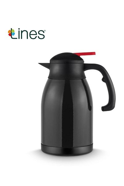 Lines ترمس ستانلس ستيل نحاسي سعة 2 لتر - أسود