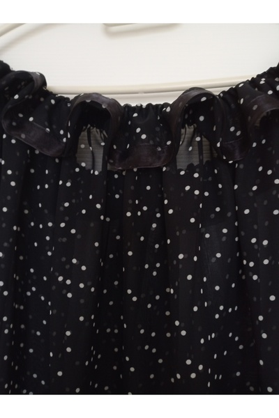KobalBusiness Lattice tulle LXL 164 cm black chiffon white thin polka dot organza with ribbon model