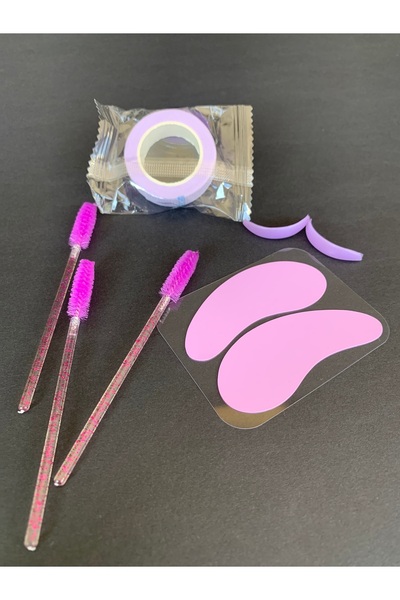 DFCOSMETICS Kirpik Lifting 4 Farklı Ürün Set Gözaltı Ped -bariyer Silikon-kağıt Bant-rimel Fırça