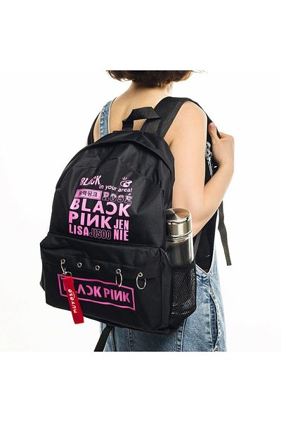 GALAXYBUTIQUE Blackpink Printed School Bag with Piercing