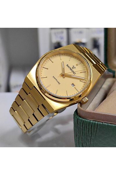 Raymond Men's Sapphire Glass Steel Wrist Watch