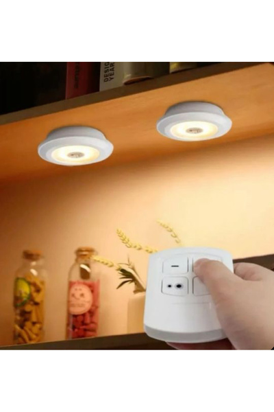 burenze Modern Dokunmatik Ve Kumandalı Mıknatıslı Pilli Aplik Led Işık Kablosuz Tak Çalıştır 3'lü Set