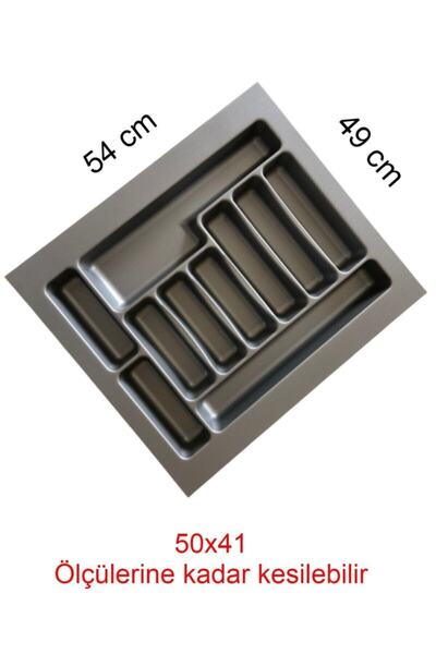 Tempo 54x49 Cm Gri Renk Çekmece Düzenleyici Kaşıklı 50/40 Kadar Kesılebılır