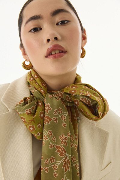 FENZA SCARF Gemma Daisy Pattern Cotton Shawl