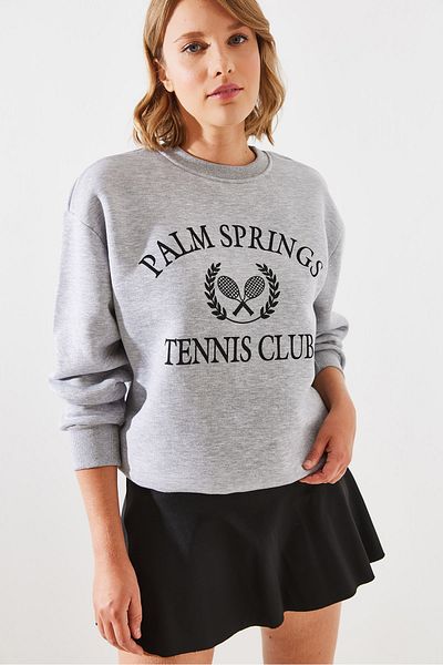 Bianco Lucci Palm Springs Tennis Vintage College Sweatshirt - Three Thread Raster Mbhs002 60601002