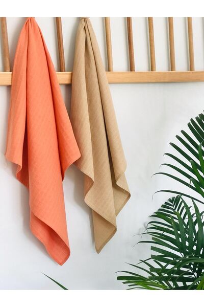 Hubb 2-Piece Organic Muslin Cover 75+75 cm Baby Swaddle Blanket Kitchen Cloth Drying Towel Multi-Purpose Cloth