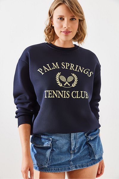 Bianco Lucci Palm Springs Tennis Vintage College Sweatshirt – Three Thread Raster MBHS002 60601002