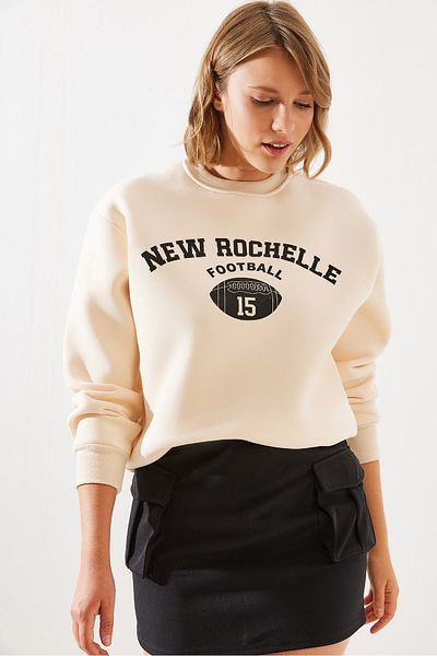 Bianco Lucci Γυναικείο φούτερ με στάμπα Rochelle - Raster με τρεις κλωστές MBHS001 60601001