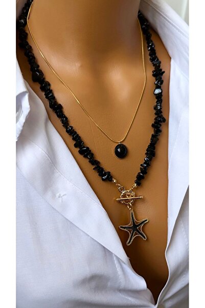 Nevaa Still Kırık yaş altın kaplama çoklu kolye