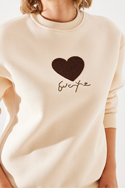 Bianco Lucci Kadın Üç İplik Şardonlu In Love Sweatshirt MBHS008 60601008