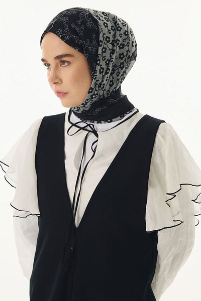 FENZA SCARF Памучен шал с шарка на маргаритка Gemma