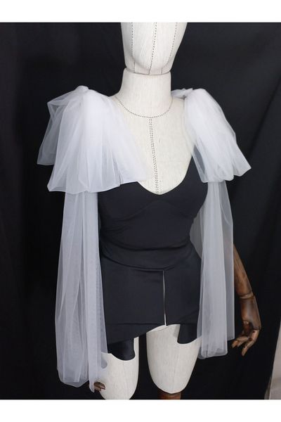 es moda shop Maria White Tulle Sleeve - Detachable Colossal