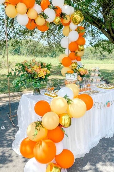 Kalisan 50 قطعة بالون سلمون برتقالي أبيض