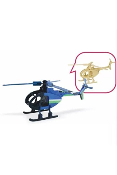 Genel Markalar Ahşap 3d Maket Helikopter Puzzle Kendin Yap Boya