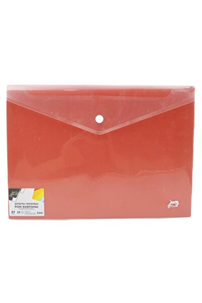 Gen-Of A4 Fon Kartonu 120 gr 10 Renk Ve 300 Mikron Çıtçıtlı Dosya Gen-9121