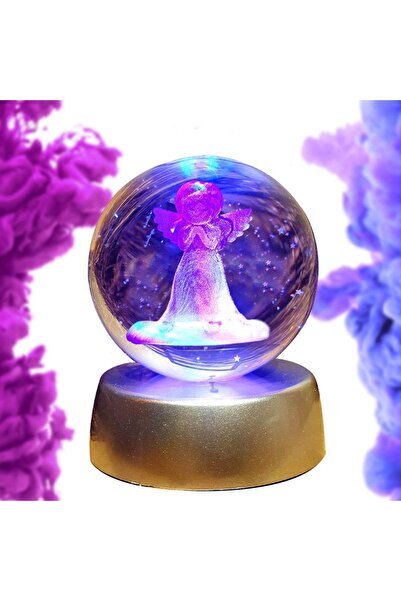 rk tasarım İyi Ki Doğdun Peluş Ayıcık ve Melek Figürlü Cam Küre  Doğum Günü Hediyesi