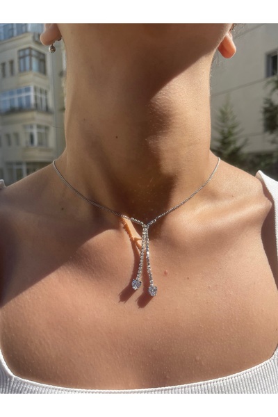 Alsem Çift Kalpli Sallantılı Su Yolu Gümüş Kolye , Kalpli Özel Tasarım Kolye ...