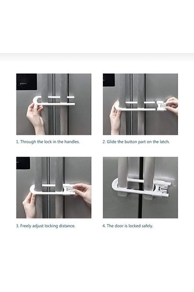 Baby World 4 Pieces New System Rail Cabinet Lock Child Safety