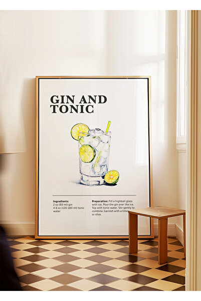 ARTHOUSECOLLECTIVE Gin Tonic - Poster Cocktail - Poster fără cadru în dimensi...