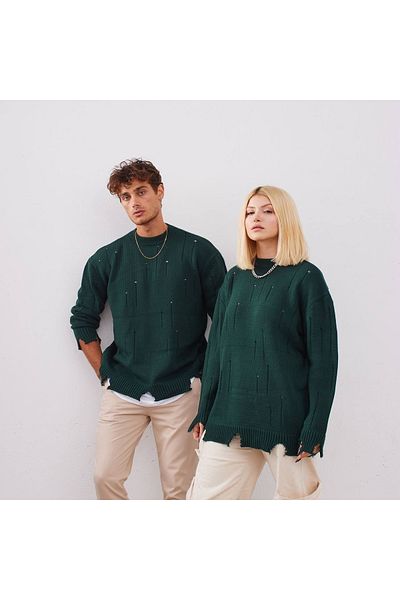 İLKCET MODA Πλεκτό πουλόβερ με σχισμένη λεπτομέρεια