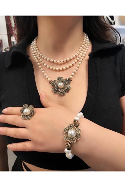 Takkı by Handan Hakiki Inci Ve Elmas Montür Kolye Yüzük Bileklik Takım Fiyatıdır