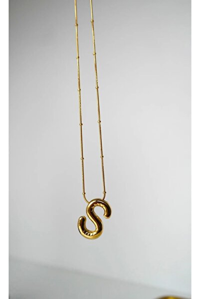 doi aksesuar قلادة من الفولاذ على شكل بالون حرف S