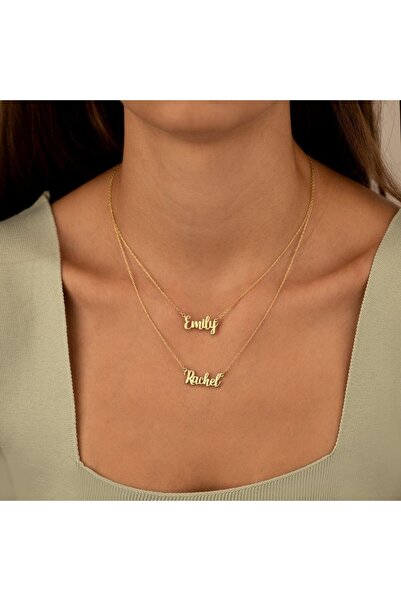 Dkmn Silver Iki Isimli Gümüş Kolye - Renk: Rose