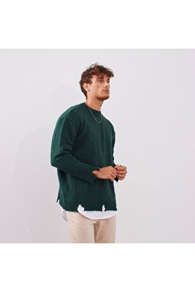 İLKCET MODA Ripped Detail Knitwear Style Sweater