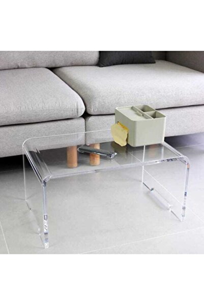 dr pleksi Orta Sehpa Şeffaf 50x70 Cm Yükseklik 45
