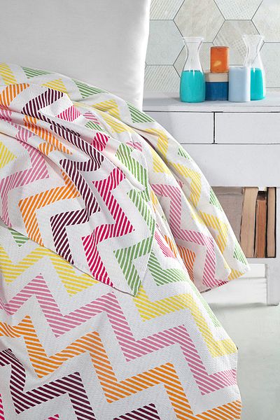 Evim 100% Cotton Printed Cleo Fuchsia Yellow Pique Single - 160X230 cm