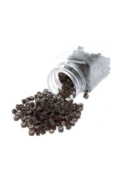 Nano Absolute 500 Pieces Silicone Beads-Hair Welding Beads-Dark Brown G005