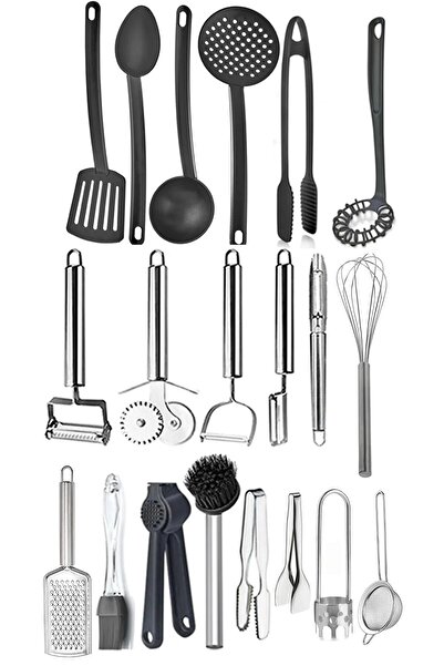 Selenica 20 Adet Pratik Mutfak Gereçleri,çırpıcı,maşa,çeyiz Seti, Pişirme Set...