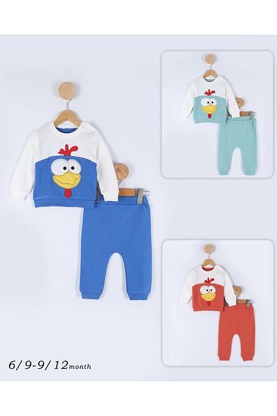 Little Baby Horoz Patterned Confused Baby Set - Upper and Lower Set
