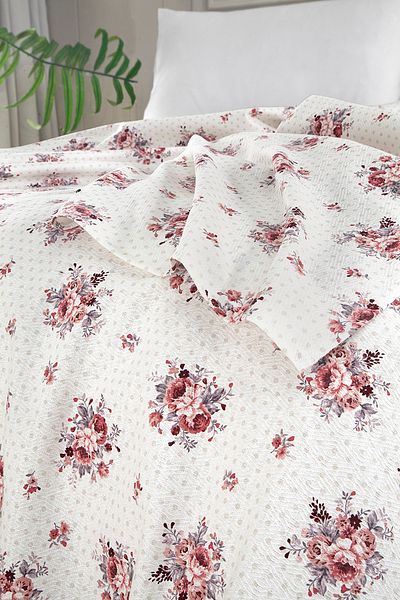 Evim 100% Cotton Printed Moly Red Pique Single - 160X230 cm